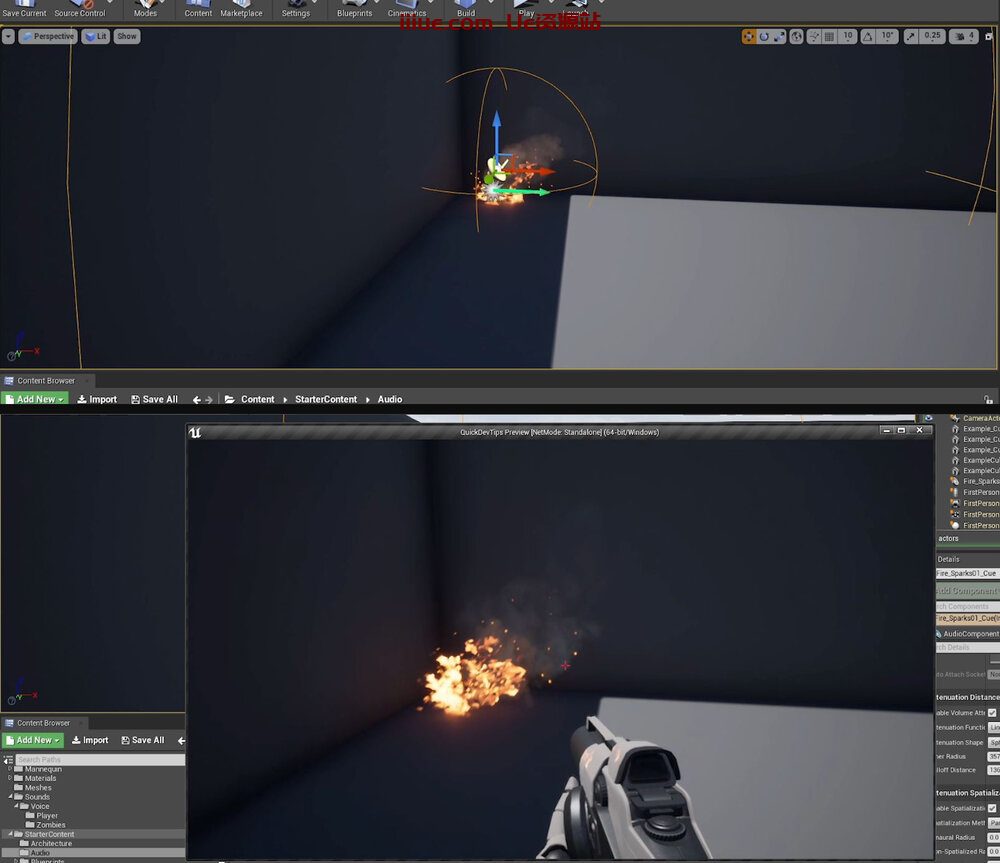 虚幻引擎的50个提高效率的技巧-快速开发提示 #16 UE4 - 从视口预览音频 虚幻引擎的50个提高效率的技巧-快速开发提示 #16 UE4 - 从视口预览音频