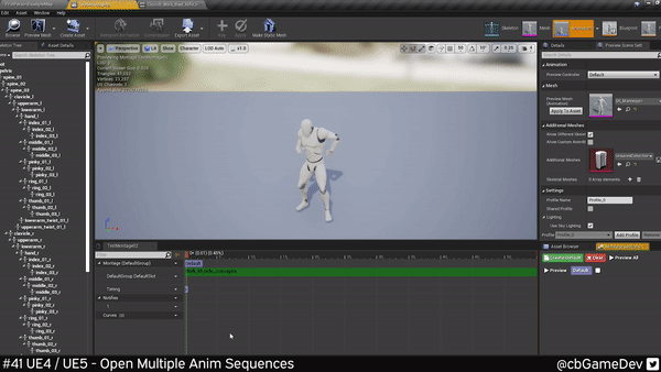 虚幻引擎的50个提高效率的技巧-快速开发提示 #41 UE4 / UE5 - 打开多个动画序列 虚幻引擎的50个提高效率的技巧-快速开发提示 #41 UE4 / UE5 - 打开多个动画序列