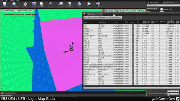 虚幻引擎快速开发提示 #53 UE4 / UE5 - 光照贴图统计信息 虚幻引擎快速开发提示 #53 UE4 / UE5 - 光照贴图统计信息