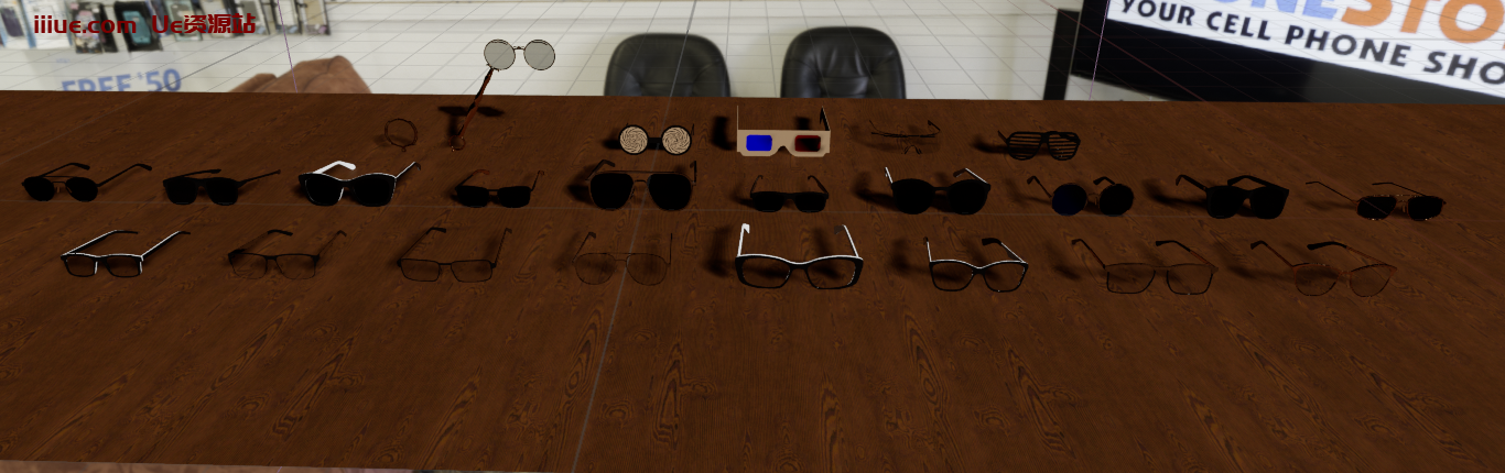 虚幻引擎UE metahuman的眼镜glasses资产,UE数字虚拟人眼镜glasses资源